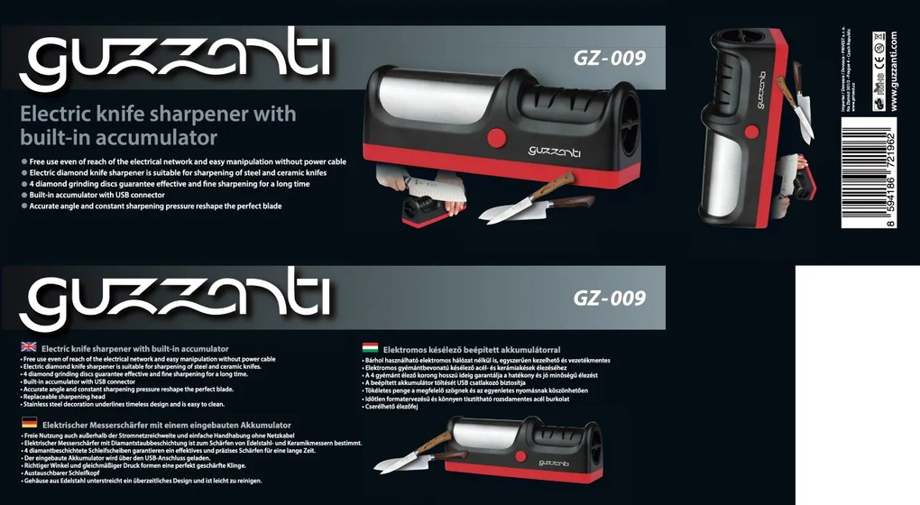 Elektrická brúska na nože Guzzanti GZ 009 čierna