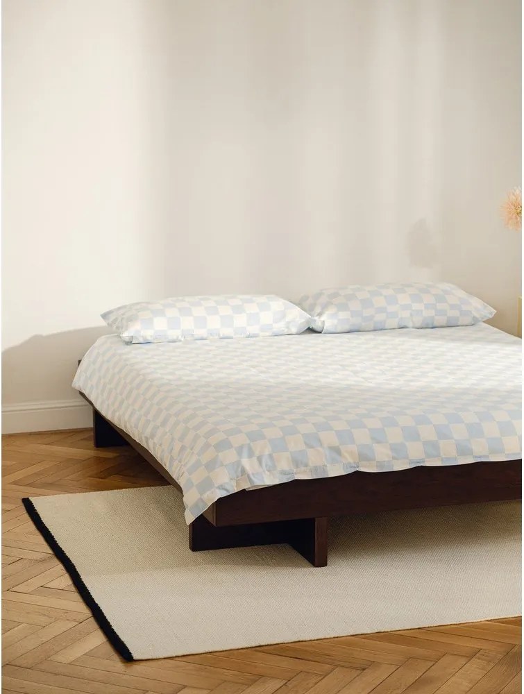 Hnedá dvojlôžková posteľ z MDF v dekore jaseňa bez čela s roštom 180x200 cm Kito – noo.ma