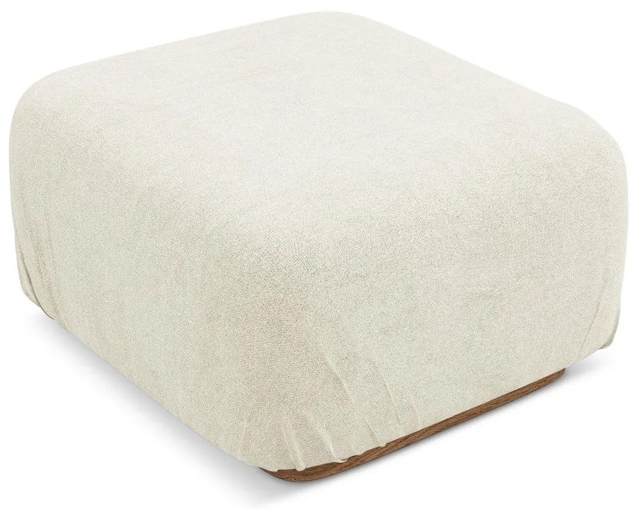 Krémovobiela modulárna podnožka z textílie buklé Ailani – Makamii