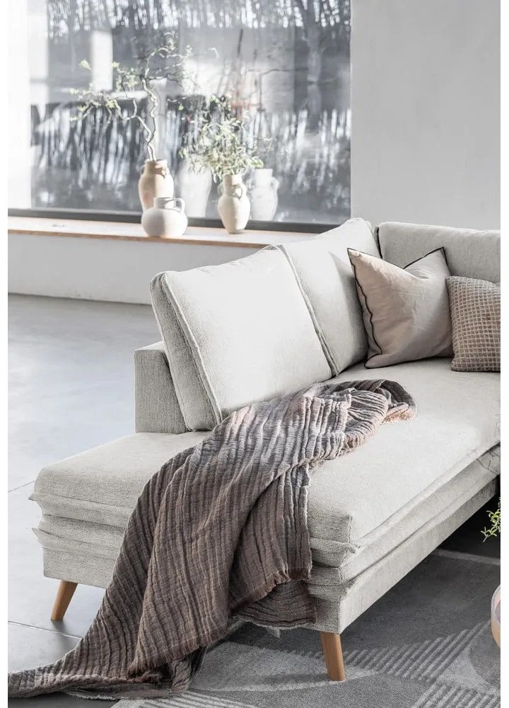 Béžová rozkladacia rohová pohovka (ľavý roh) Charming Charlie – Miuform