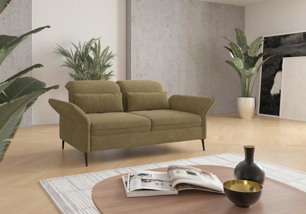 XXXLutz TROJMIESTNA POHOVKA, textil, olivovozelená Sit & More - Sedačky - 00014401189V