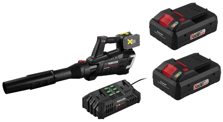 Parkside Performance®  Aku turbínový fúkač lístia Pptlba 40-Li C3 + Smart akumulátor 20 V/4 Ah, 2 kusy + Dvojitá nabíjačka 20 V/4,5 A  (800010704)