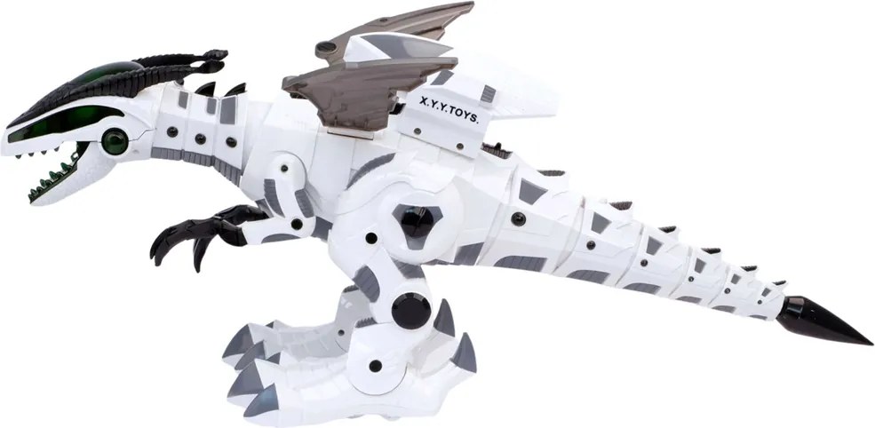 LEAN Toys Robot s dinosaurími krídlami napájaný z batérií Pohybuje sa Svetlá Zvuky