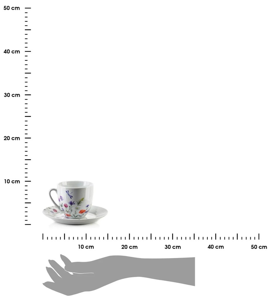 Porcelánová šálka s podšálkou Joy Dragonfly 250 ml sada 6ks