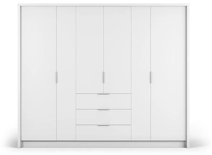 Biela šatníková skriňa 255x217 cm Wells - Cosmopolitan Design