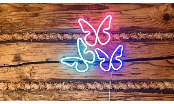 2Kids Toys - LED Neónová nástenná dekorácia LED/5W/USB motýle