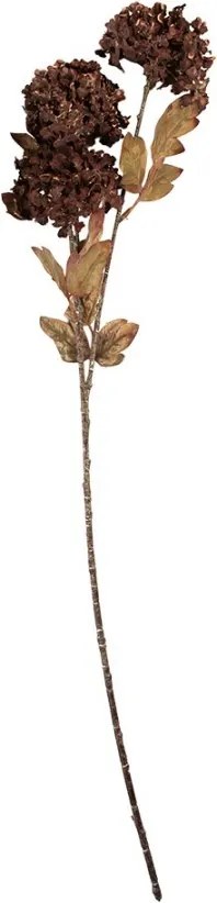 Dekorácia hnedá umelá kvetina hortenzie - 10*8*76 cm
