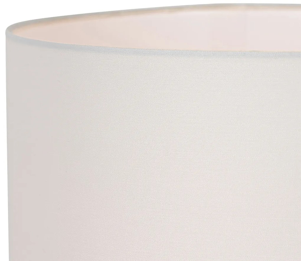Dizajnová stolná lampa čierna s bielym ľanovým tienidlom - Lotti