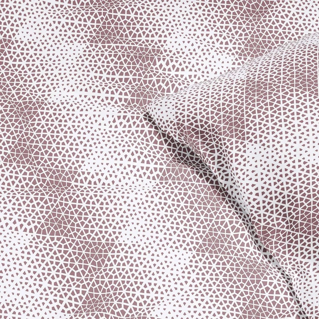 Goldea saténové posteľné obliečky deluxe - fialové polygóny 240 x 200 a 2ks 70 x 90 cm