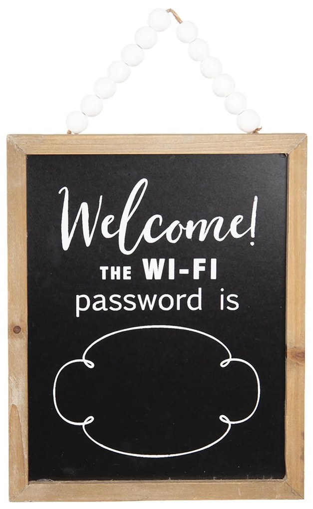 Nástenná drevená ceduľa na heslo Wifi - 25*2*26 cm