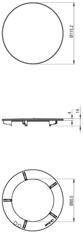 Deante Deante, kryt odtoku 115mm pre oceľový drez Olfato, Egeria, čierna matná, DEA-ZXY_N99M