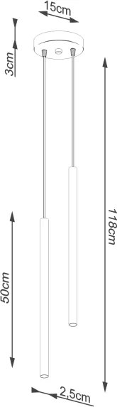Sollux SL.2118 - Závesný luster na lanku PASTELO 2xG9/8W/230V šedohnedá