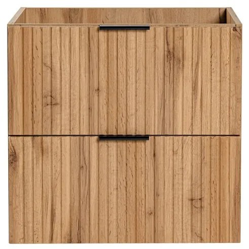 Závěsná skříňka Casad s deskou a umyvadly 120 cm dub wotan