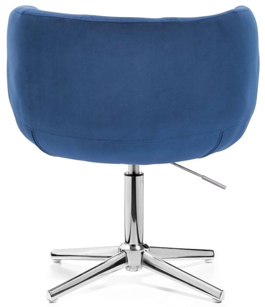 LuxuryForm DESIGN Kreslo MONTANA VELUR na striebornom kríži - modré