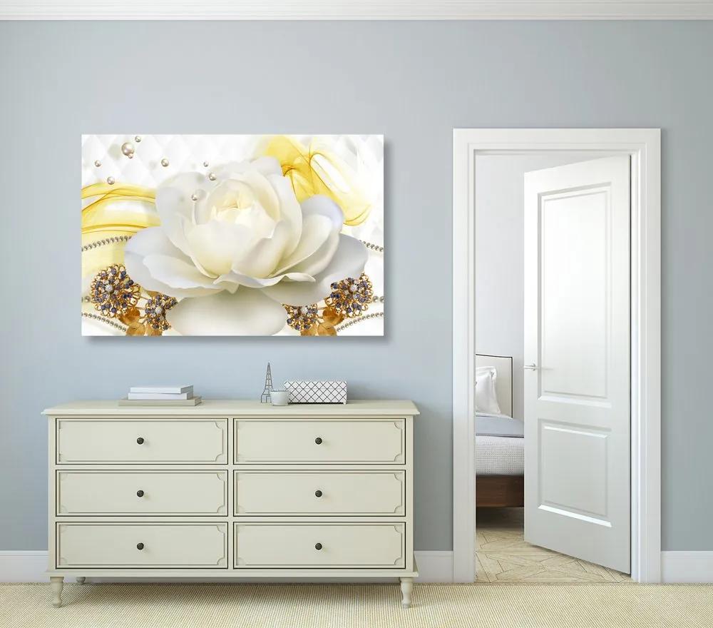 Obraz luxusná ruža s abstrakciou Varianta: 90x60