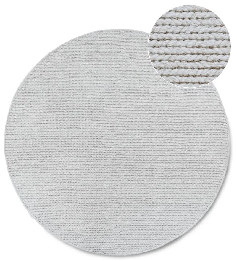 Biely ručne tkaný vlnený okrúhly koberec ø 200 cm Francois – Villeroy&amp;Boch