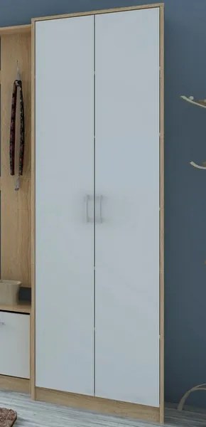 Policová skriňa Vincent, dub sonoma/biela