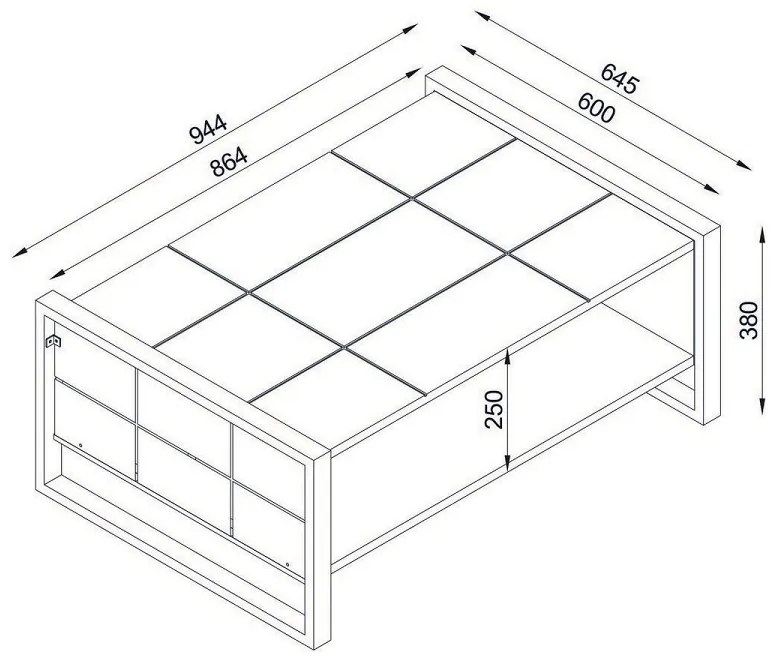 Dizajnový konferenčný stolík Tadashi 94,4 cm vzor orech