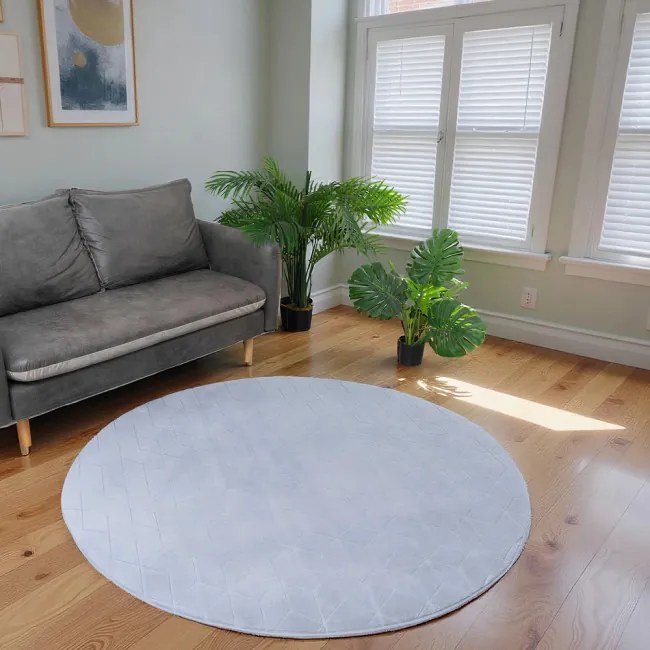 Koberec RABBIT 3D strieborný kruh