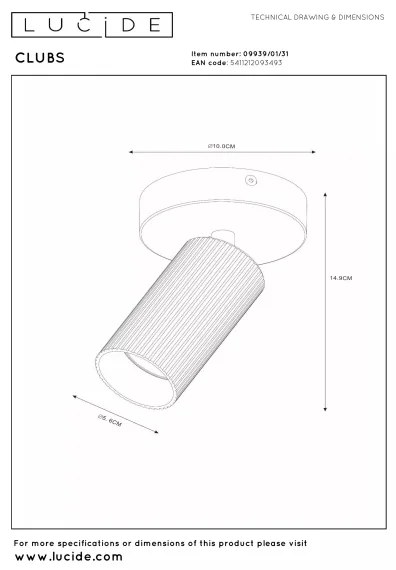 Lucide 09939/01/31 - Nástenné bodové svietidlo CLUBS 1xGU10/40W/230V biela