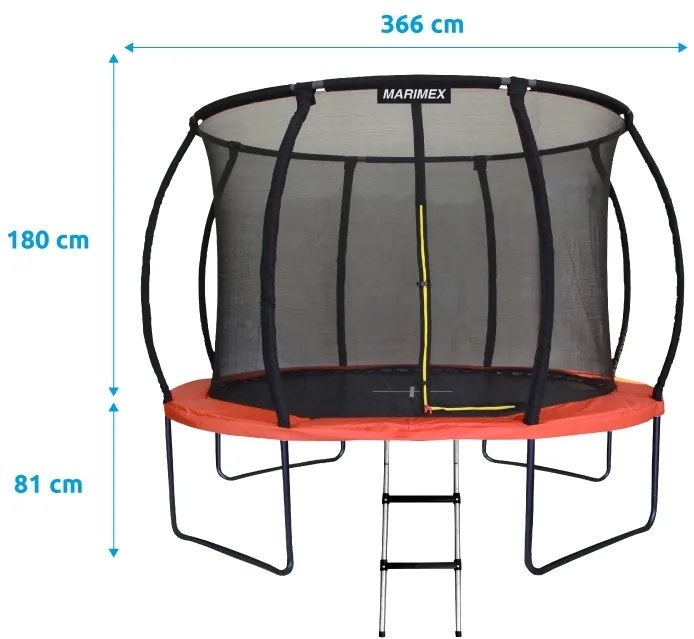 Marimex | Trampolína Marimex Premium 366 cm + vnútorná ochranná sieť + schodíky ZADARMO | 19000112