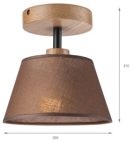 Brilagi - LED  Prisadený luster ANTHONY 1xE14/60W/230V dub/hnedá