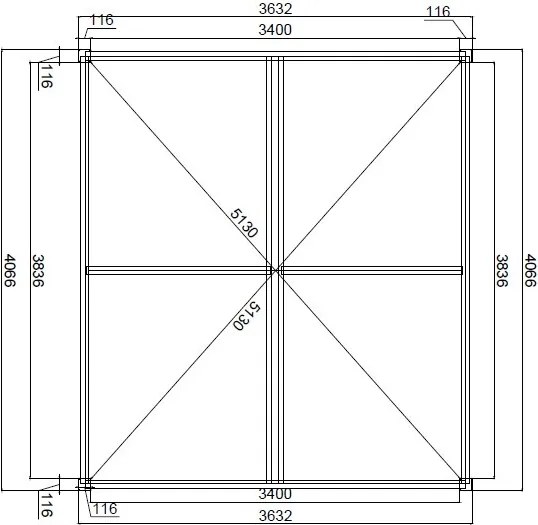 Bioklimatická pergola APEX 3,6x4 m, hliník - voľne stojaca