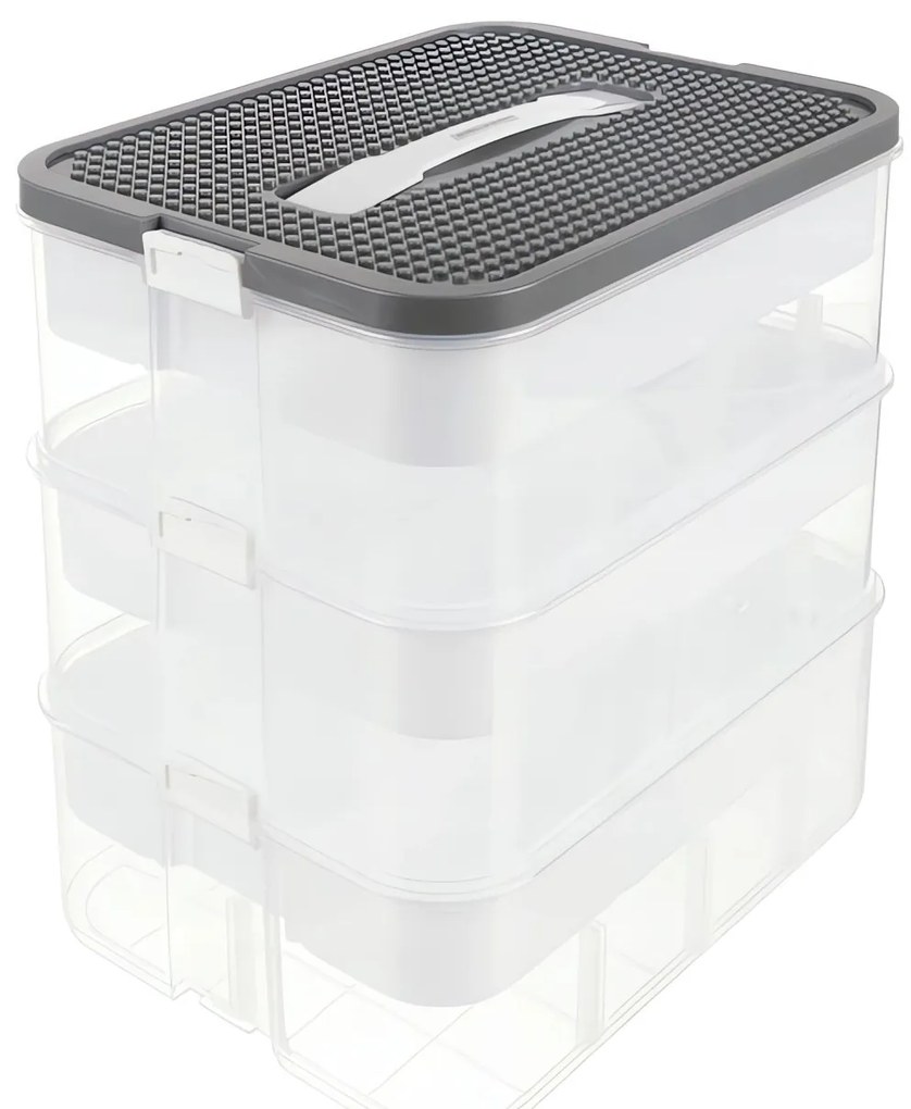 Kruzzel 25757 Úložný box na stavebnici, 22 l, 3 patra