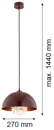 Argon 8444 - Luster na lanku PIAVA 1xE14/7W/230V alabaster hnedá