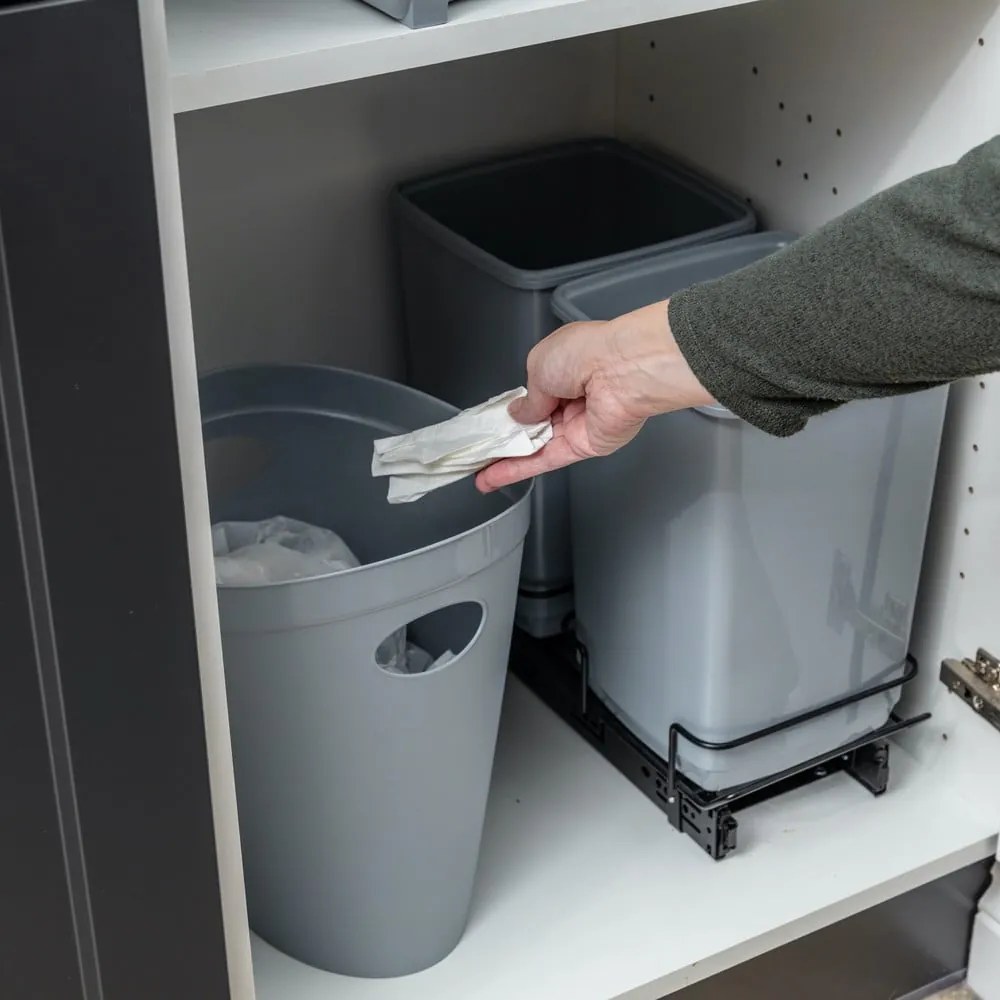 Súprava 2 sivých odpadkových košov Addis In-Cupboard Bin, 10 l