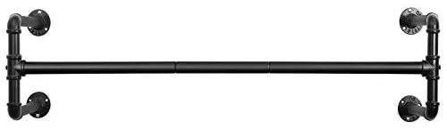 Nástenný vešiak na oblečenie, čierny, 29,3x110x30cm