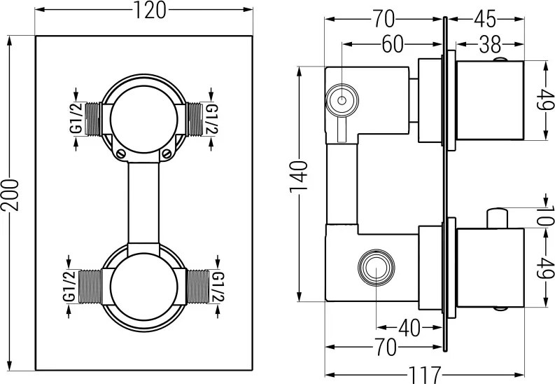 Mexen Cube DR02 podomietková sprchová sada s dažďovou sprchou 30 cm, chróm - 77502DR0230-00