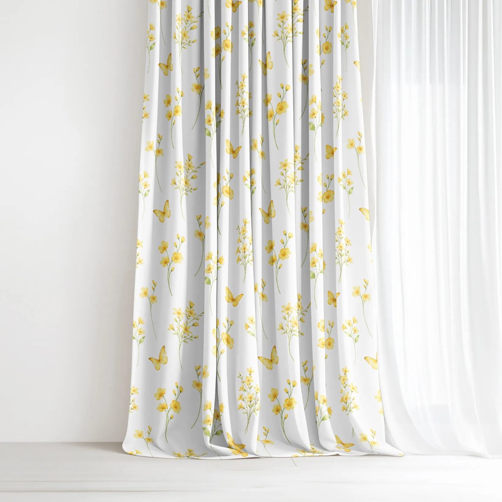Goldea dekoračný záves - žltá lúka 220x150 cm