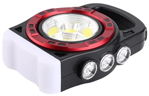 VERK Prenosné dobíjacie solárne LED svietidlo HB-6678C s funkciou powerbanky - červená