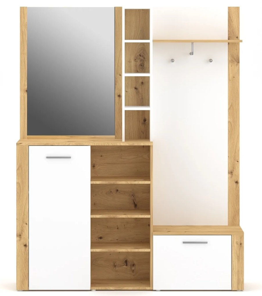 Predsieňová stena Barry 150 cm dub artisan/biela