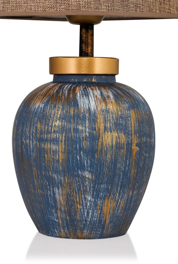 Stolní lampa Casandra modrá/hnědá