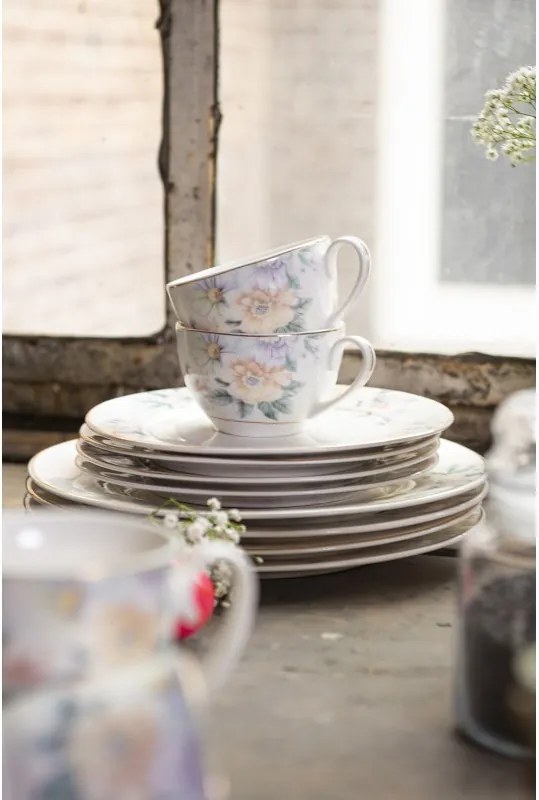 Porcelánový dezertný tanierik s kvetinami Flowers - Ø 20*2 cm