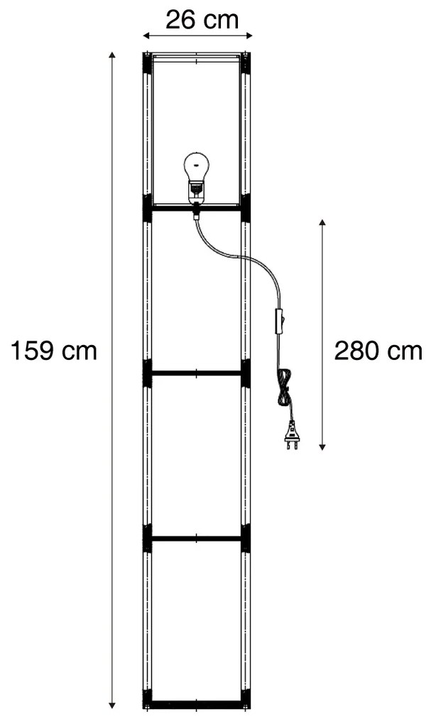 Moderná stojacia lampa drevená s béžovým tienidlom - Stojan