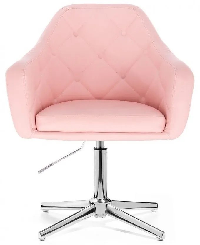 LuxuryForm DESIGN Kreslo ANDORA na striebornom kríži - ružové