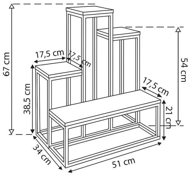 Stojan na kvety ANTIRES čierny mramor