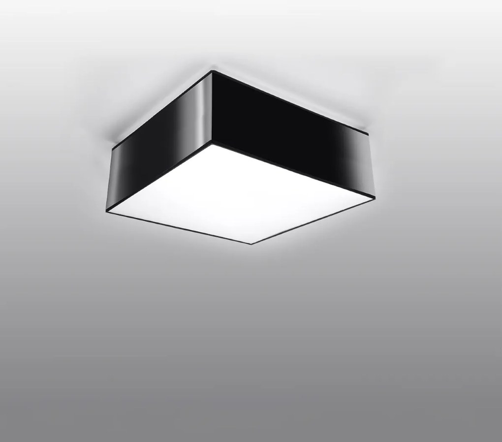 Stropné svietidlo Horus, 1x čierne plastové tienidlo, (biely plast), (25 cm)