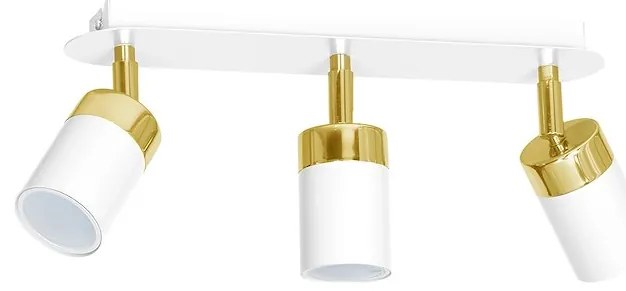 Bodové svietidlo Joker, 3x zlaté/biele kovové tienidlo, w