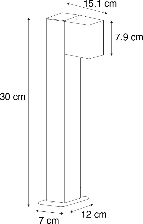 Inteligentná vonkajšia stojaca lampa hrdzavo hnedá 30 cm IP44 vrátane WiFi GU10 - Baleno