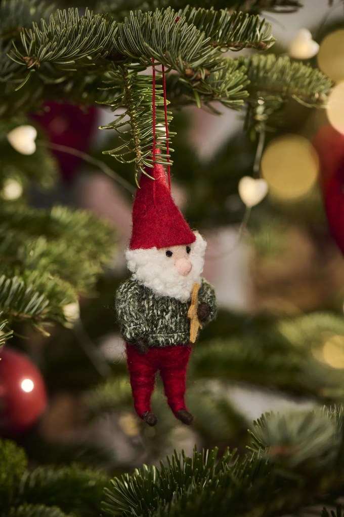 Ib Laursen Plstená ozdoba Santa's Helper S vrecom