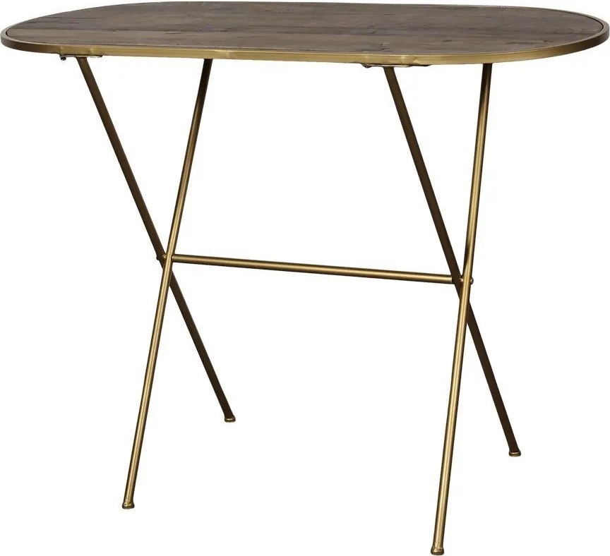 Mosadzný antik odkladací stolík do chodby Pilli - 104*46*78 cm