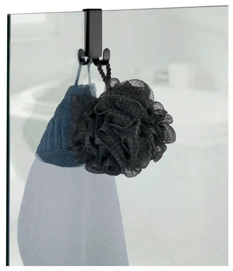 Čierna závesná samodržiaca kovová súprava doplnkov do kúpeľne Classic – Wenko