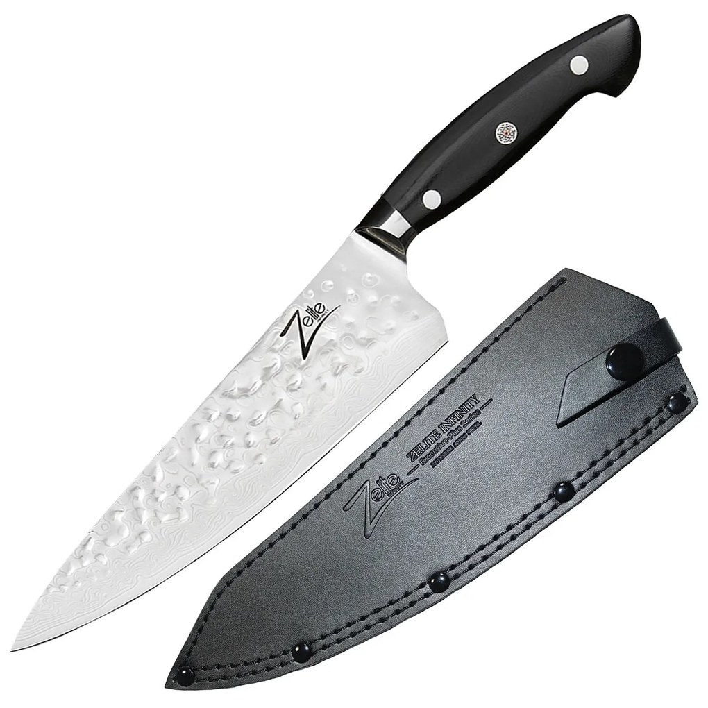Executive-Plus, 8" prémiový kuchársky nôž, 61 HRC, damašková oceľ