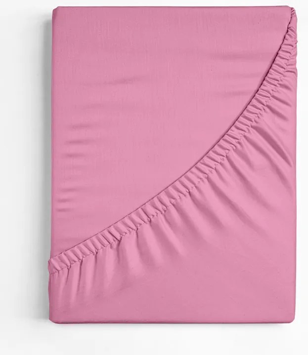 Bavlnená plachta s gumou 90 x 200 cm ružová