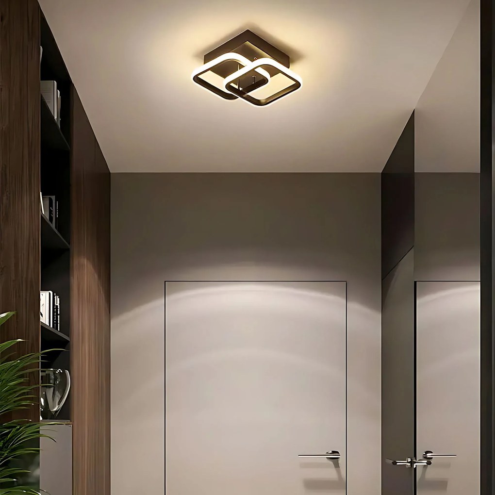 Toolight Toolight, LED stropné svietidlo 23x23cm, 22W, 3000K, LHJ074-C, čierna matná, OSW-50034