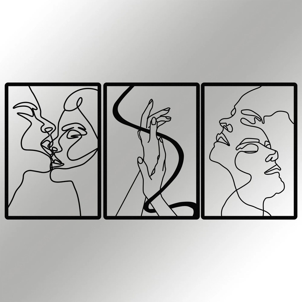 Nástenná kovová dekorácia Jednota lásky čierna